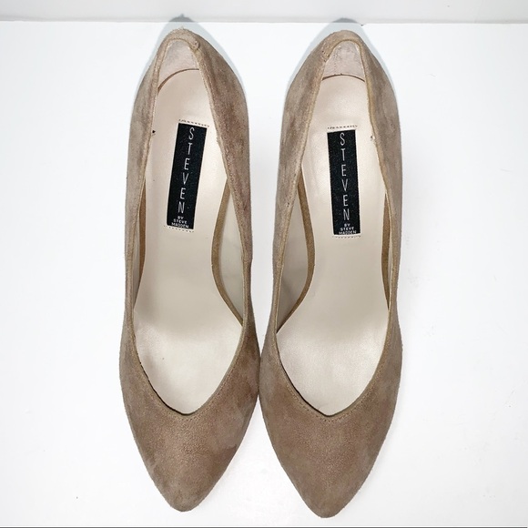 STEVEN BY STEVE MADDEN Taupe Suede Heels 9.5 - Picture 4 of 8